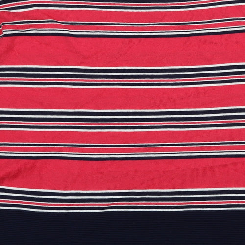 NEXT Womens Red Crew Neck Striped Cotton Pullover Jumper Size 12