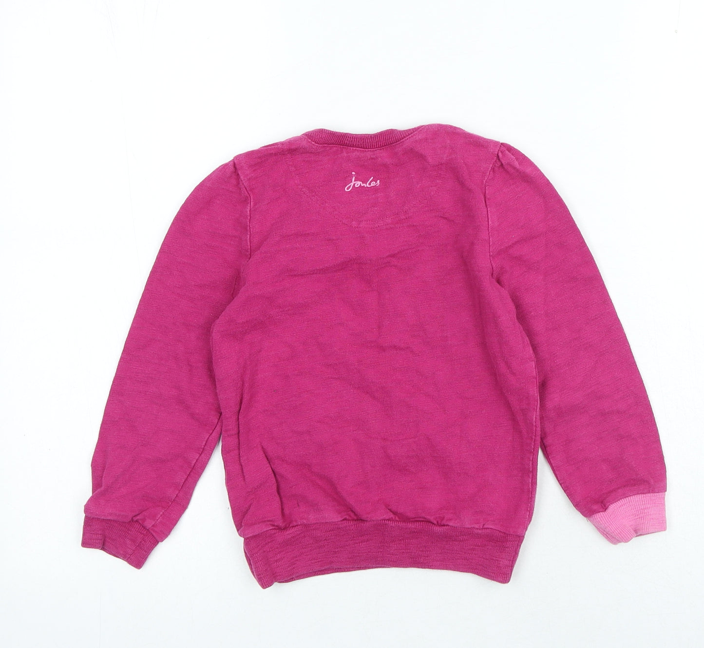 Joules Girls Pink Cotton Pullover Sweatshirt Size 5 Years Pullover - Horses
