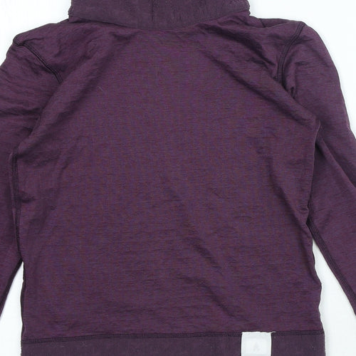 DECATHLON Girls Purple Cotton Jersey T-Shirt Size 14 Years High Neck Pullover