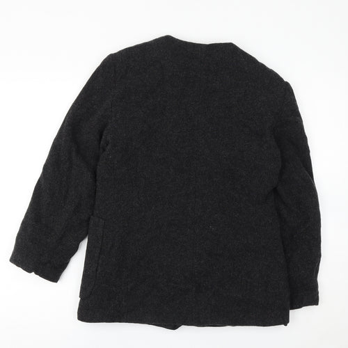 Expressions Womens Black Jacket Size 12 Button