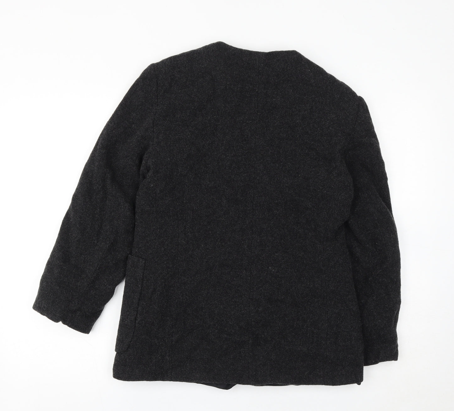 Expressions Womens Black Jacket Size 12 Button