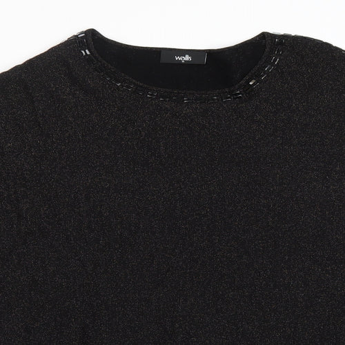 Wallis Womens Brown Viscose Basic T-Shirt Size M Round Neck