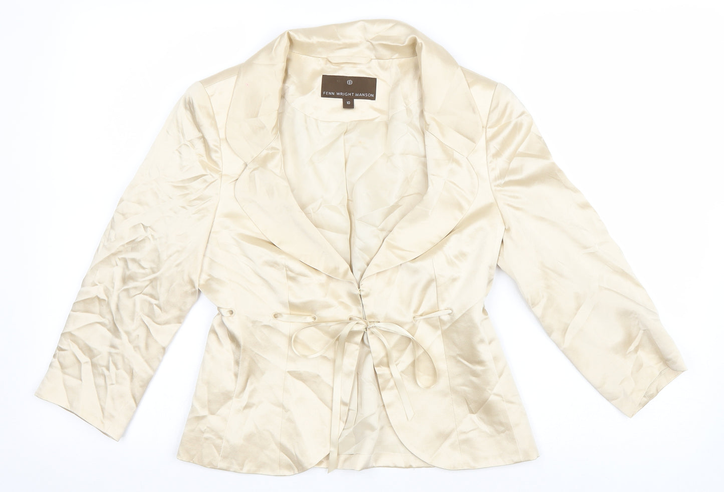 Fenn Wright Manson Womens Ivory Jacket Blazer Size 10 Hook & Eye