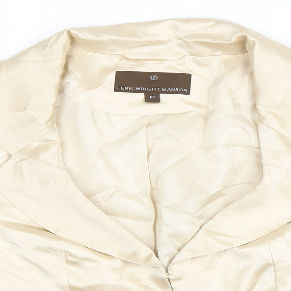 Fenn Wright Manson Womens Ivory Jacket Blazer Size 10 Hook & Eye