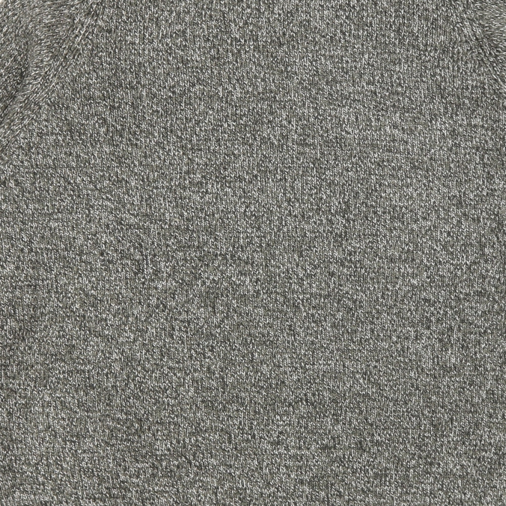 TU Mens Grey High Neck Acrylic Pullover Jumper Size L