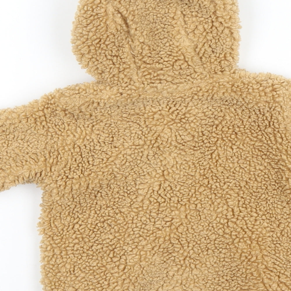 Marks and Spencer Baby Brown Jacket Size 3-6 Months Zip - Bear