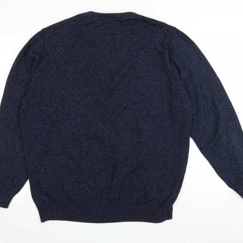 Debenhams Mens Blue Round Neck Cotton Pullover Jumper Size L