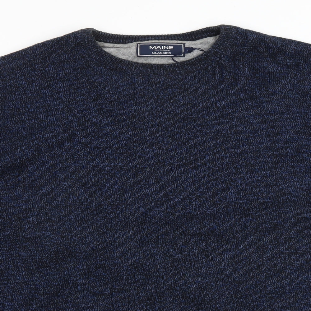 Debenhams Mens Blue Round Neck Cotton Pullover Jumper Size L