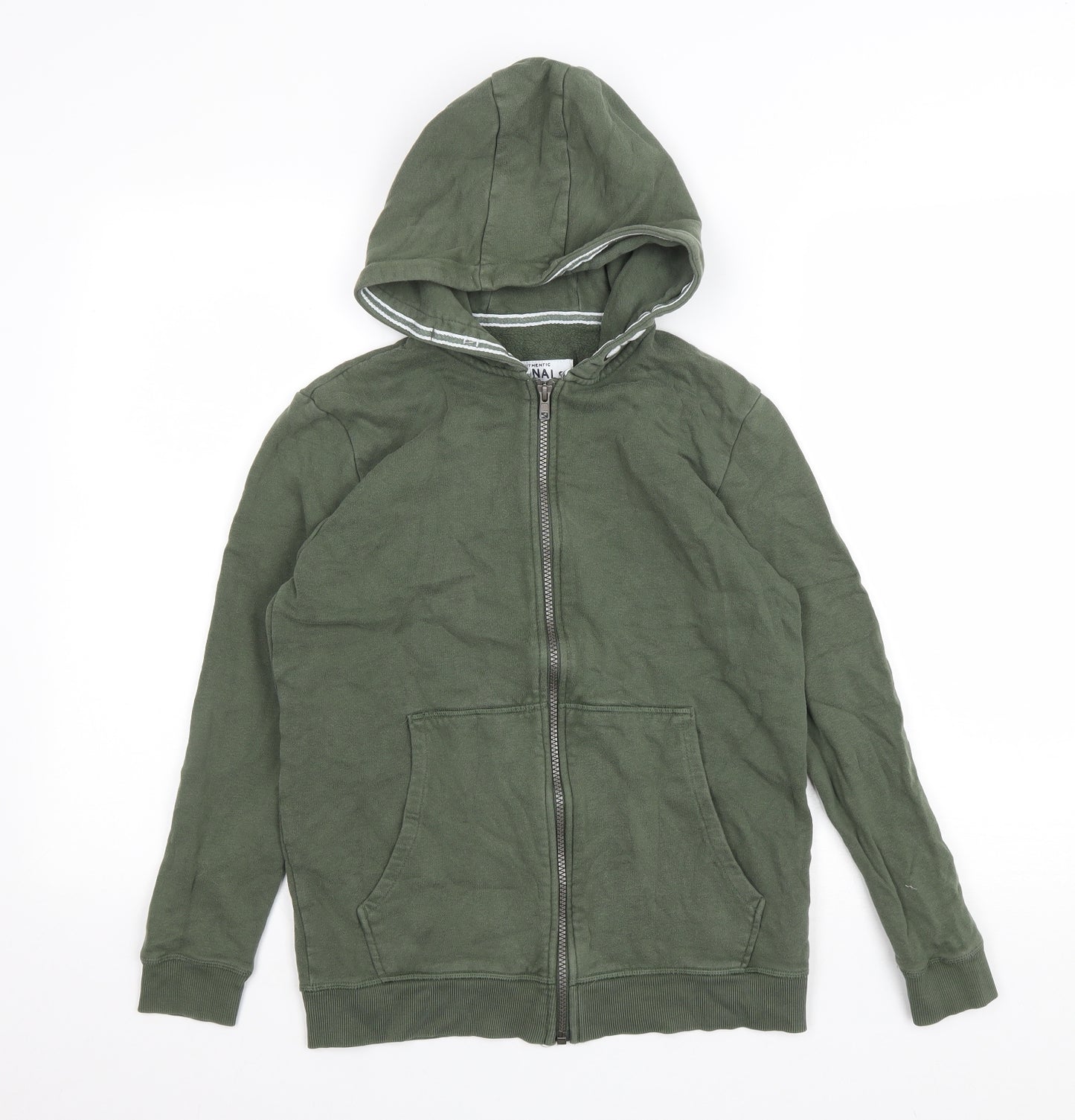 Marks and Spencer Boys Green Polyester Full Zip Hoodie Size 12-13 Years Zip