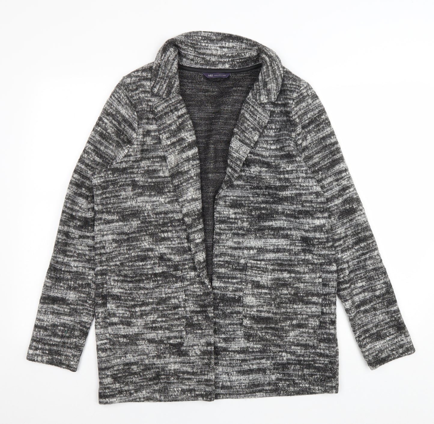 Marks and Spencer Womens Grey Jacket Size 10 Tie