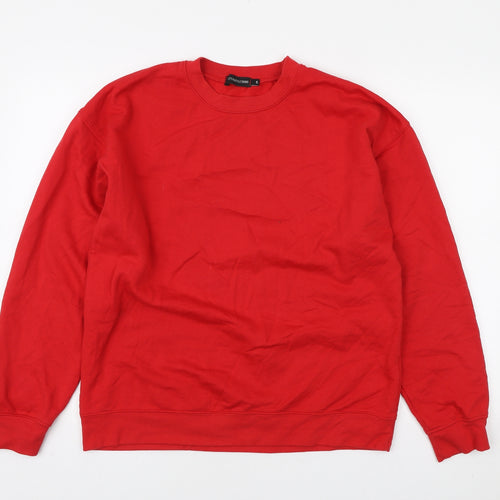 PRETTYLITTLETHING Womens Red Polyester Pullover Sweatshirt Size S Pullover