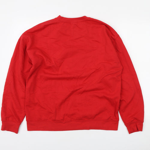 PRETTYLITTLETHING Womens Red Polyester Pullover Sweatshirt Size S Pullover