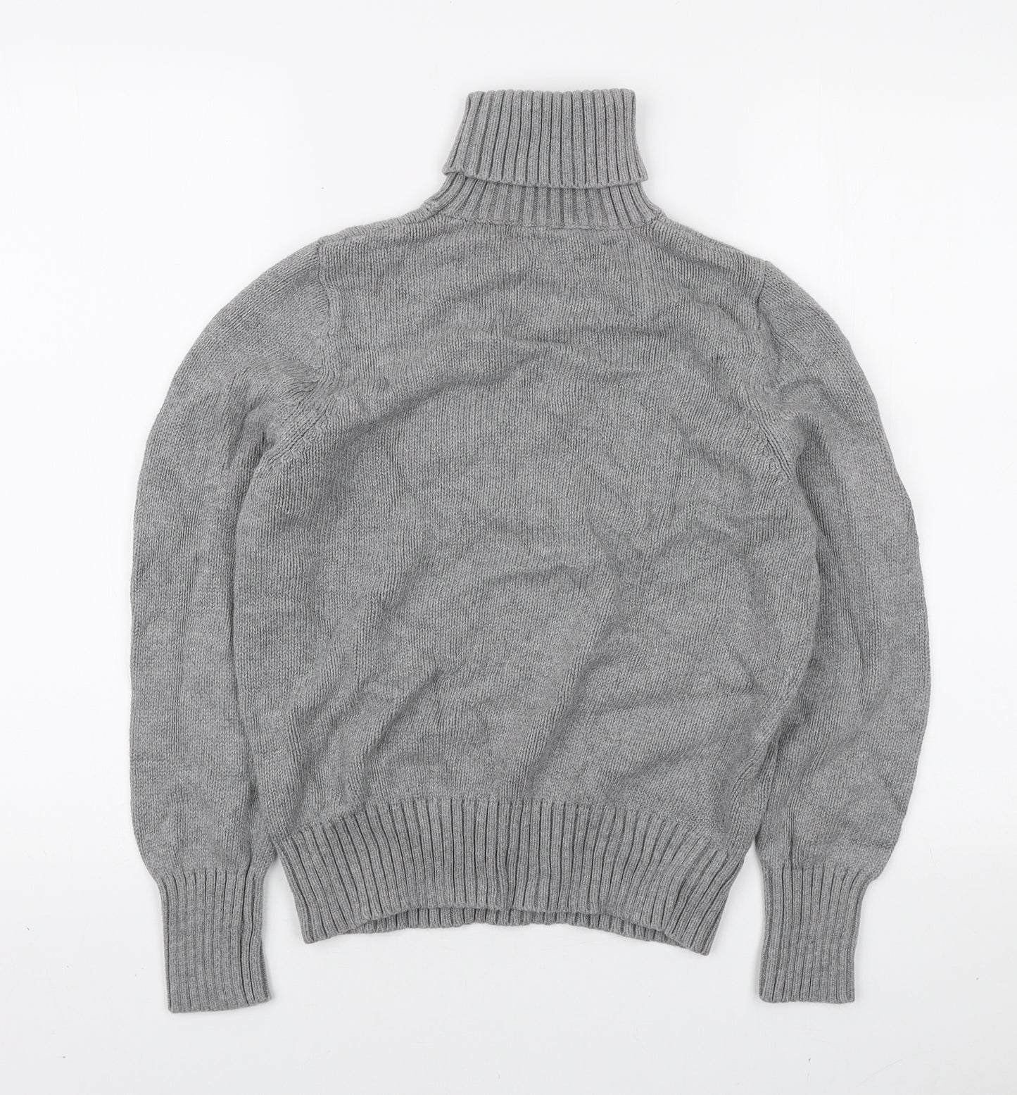 NEXT Womens Grey Roll Neck Cotton Pullover Jumper Size 14