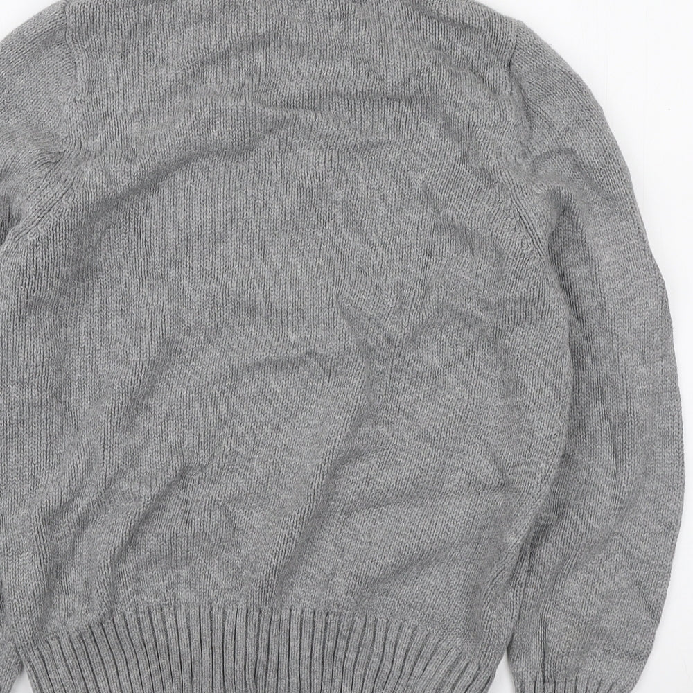NEXT Womens Grey Roll Neck Cotton Pullover Jumper Size 14