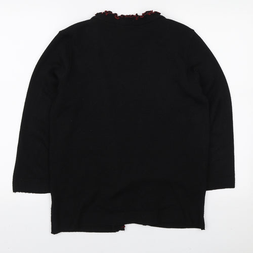 Touch Collection Womens Black Round Neck Striped Elastane Pullover Jumper Size S
