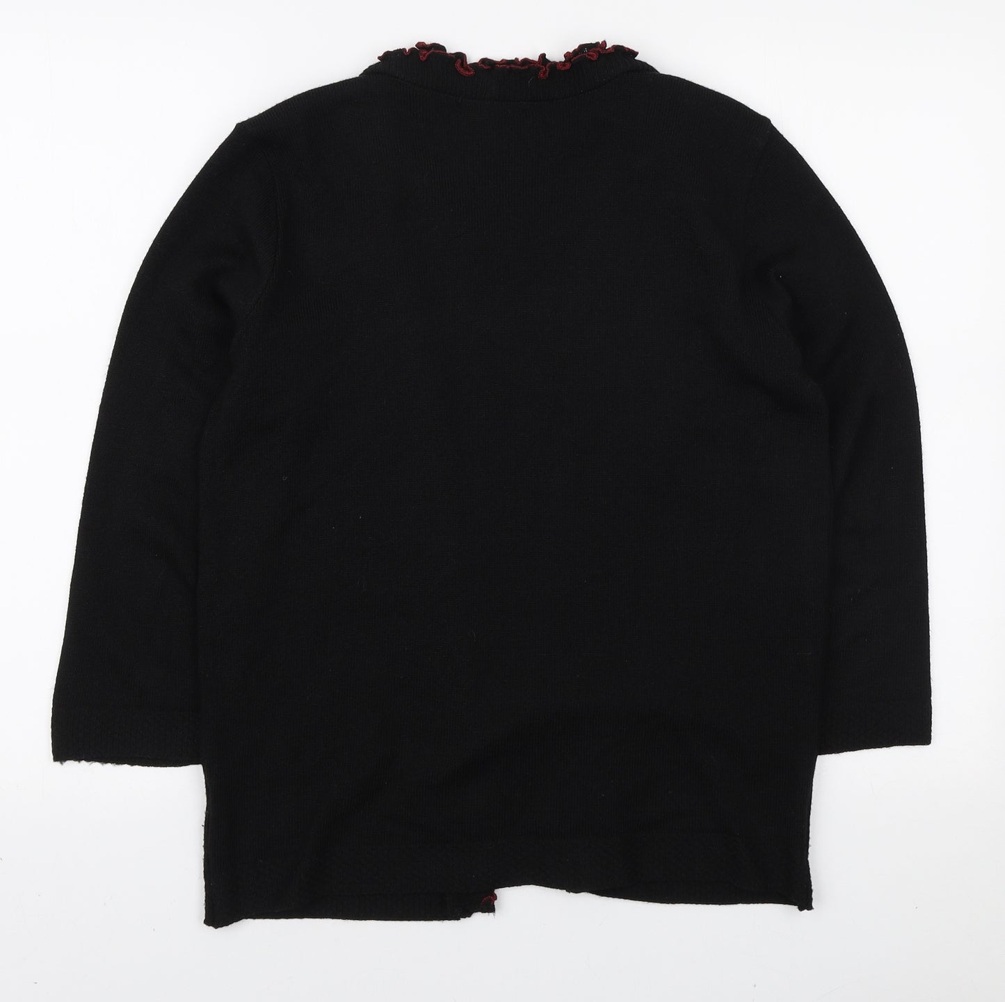 Touch Collection Womens Black Round Neck Striped Elastane Pullover Jumper Size S