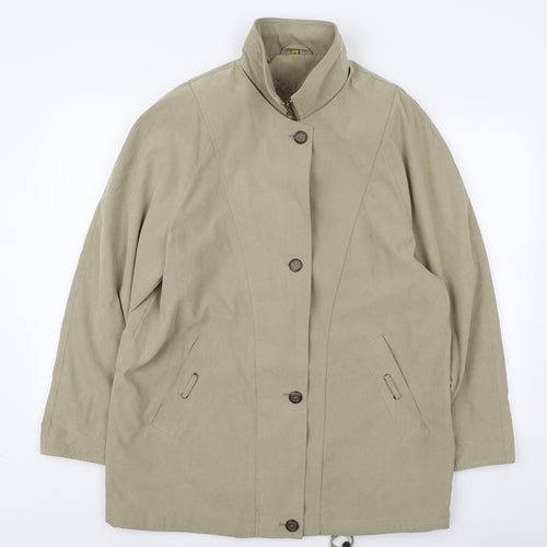 Preworn Womens Beige Overcoat Jacket Size M Zip