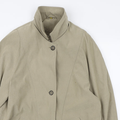 Preworn Womens Beige Overcoat Jacket Size M Zip