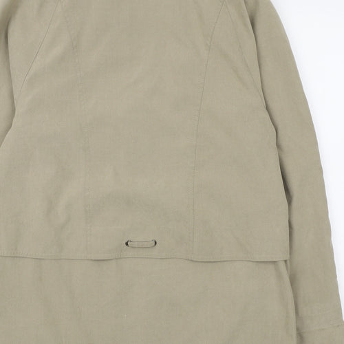 Preworn Womens Beige Overcoat Jacket Size M Zip