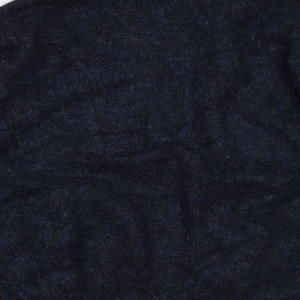 Selected Femme Womens Blue Round Neck Mohair Cardigan Jumper Size L
