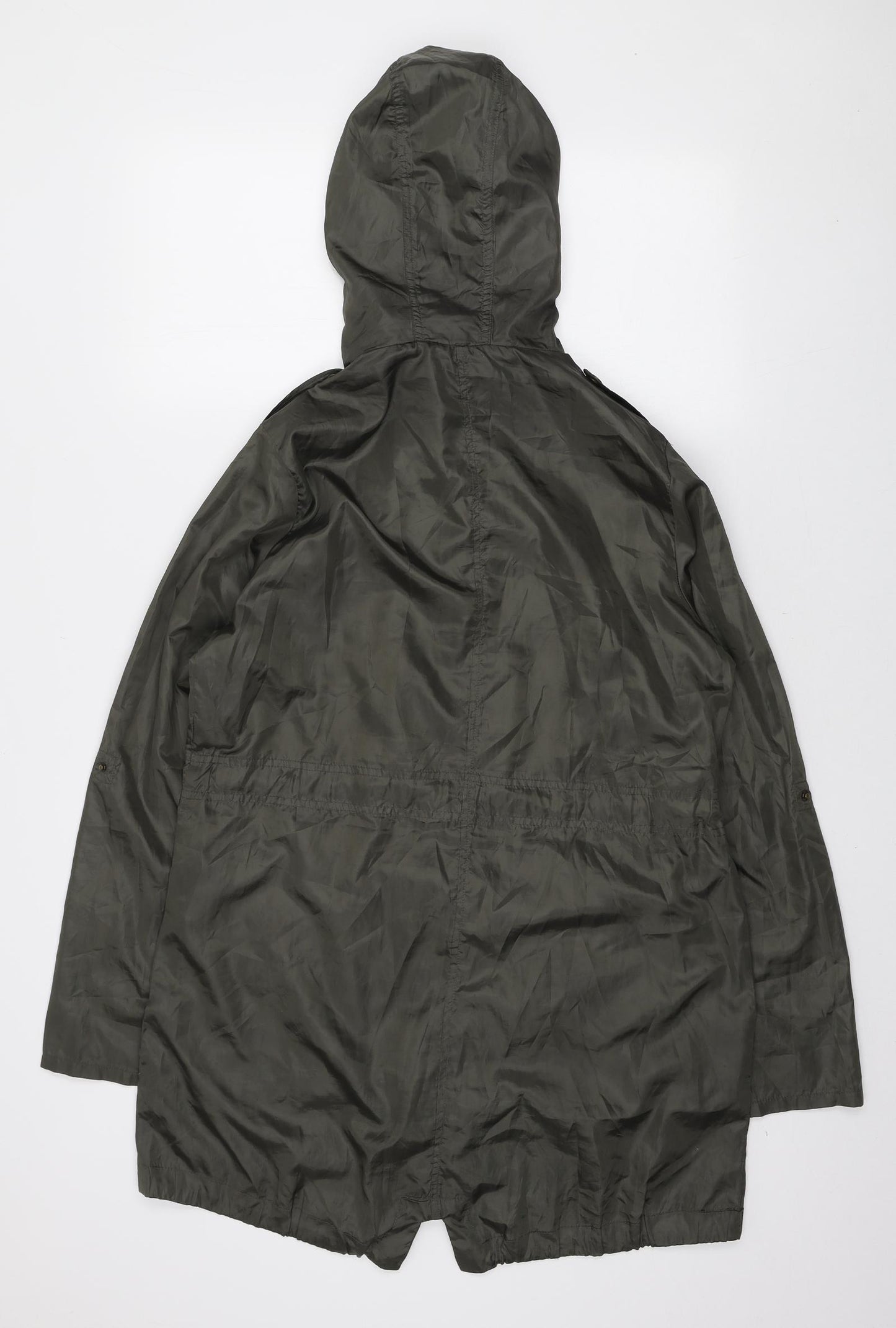 New Look Womens Green Anorak Coat Size 14 Zip