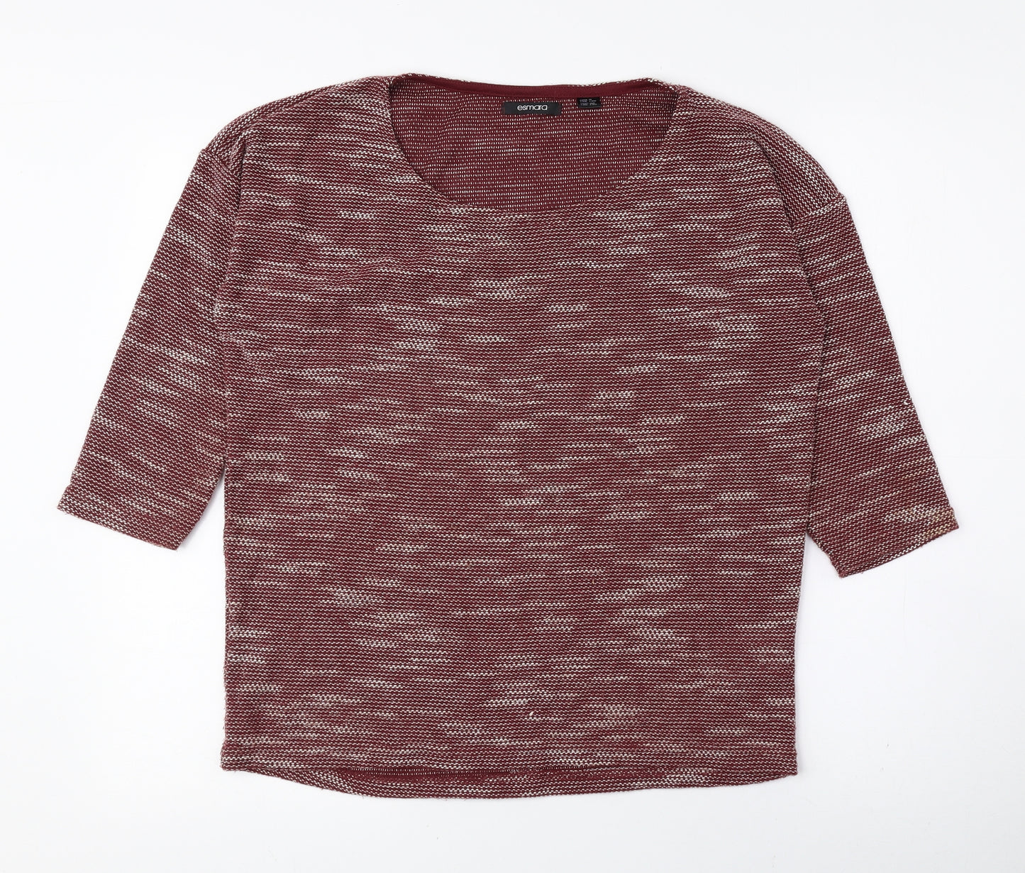 ESMARA Womens Red Polyester Basic T-Shirt Size 8 Scoop Neck