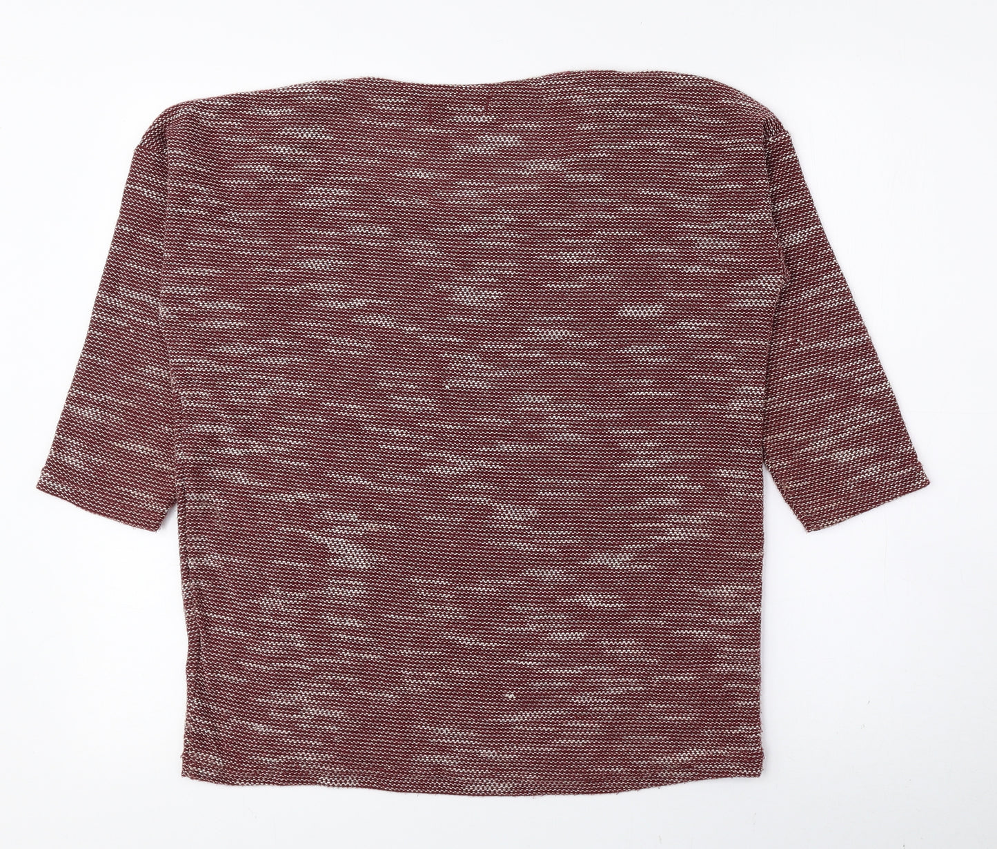 ESMARA Womens Red Polyester Basic T-Shirt Size 8 Scoop Neck