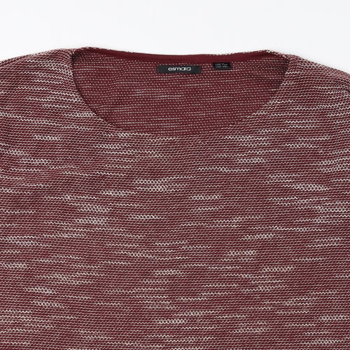 ESMARA Womens Red Polyester Basic T-Shirt Size 8 Scoop Neck