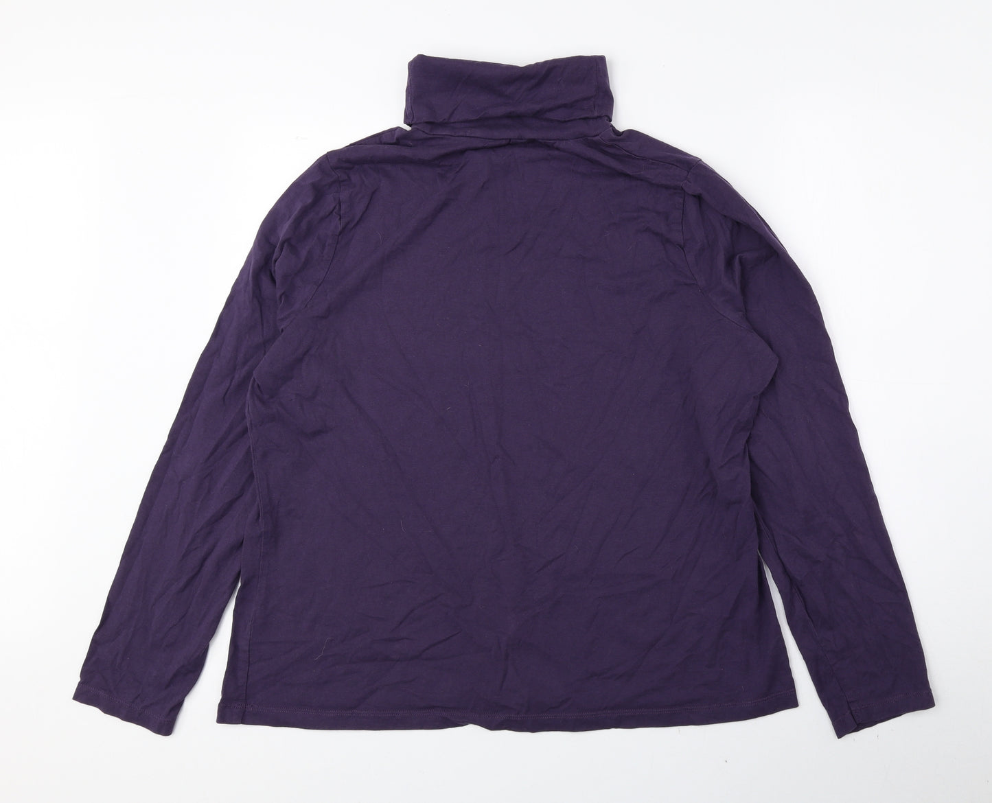 F&F Womens Purple Roll Neck 100% Cotton Pullover Jumper Size 22