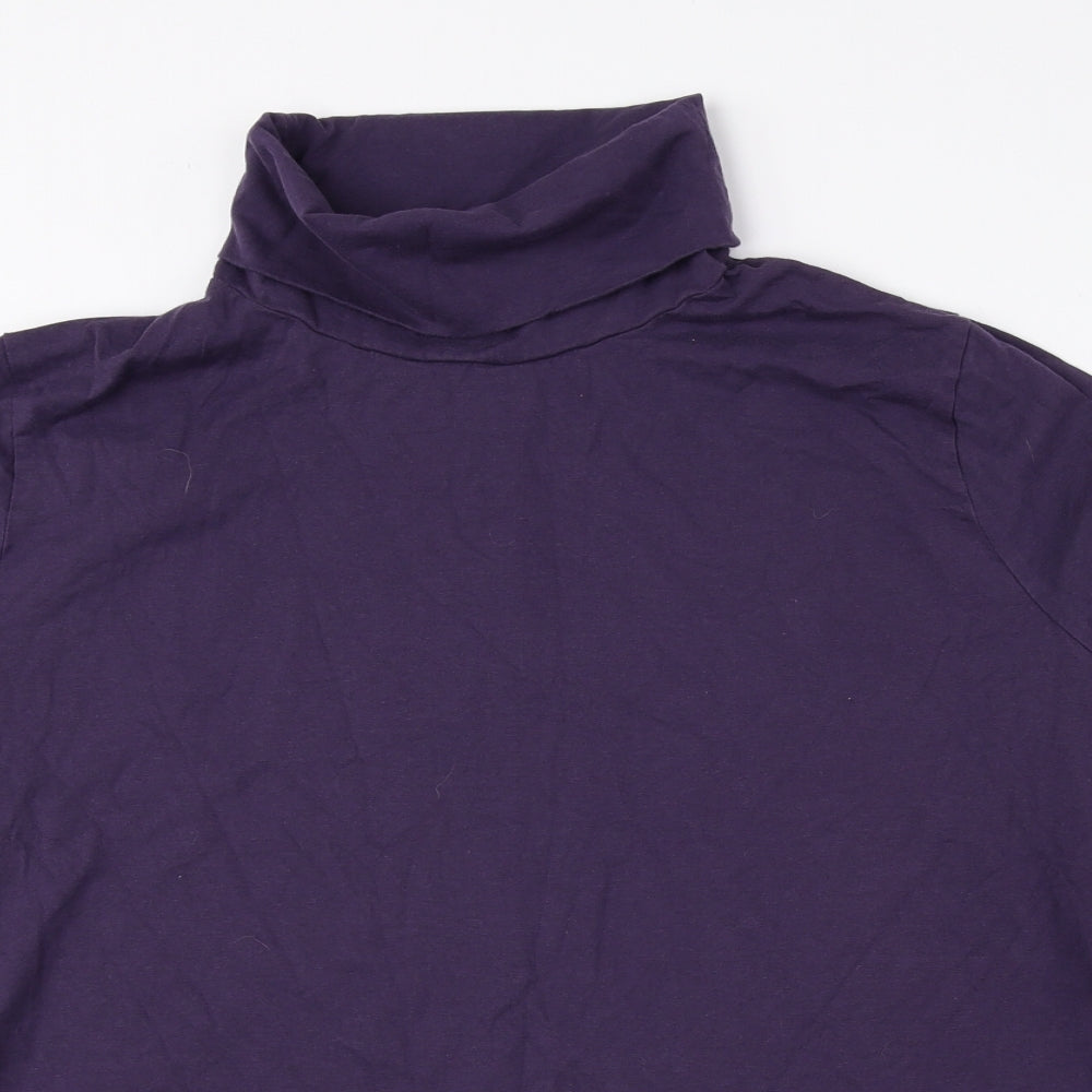 F&F Womens Purple Roll Neck 100% Cotton Pullover Jumper Size 22
