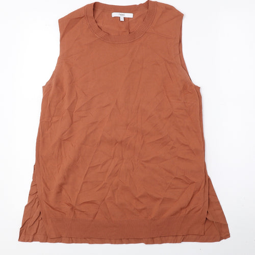 NEXT Womens Orange Round Neck Viscose Vest Jumper Size L