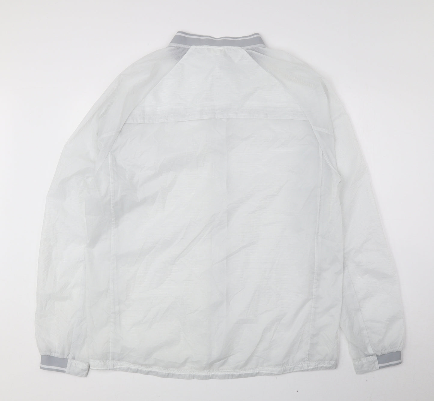 New Balance Mens White Windbreaker Jacket Size L Zip