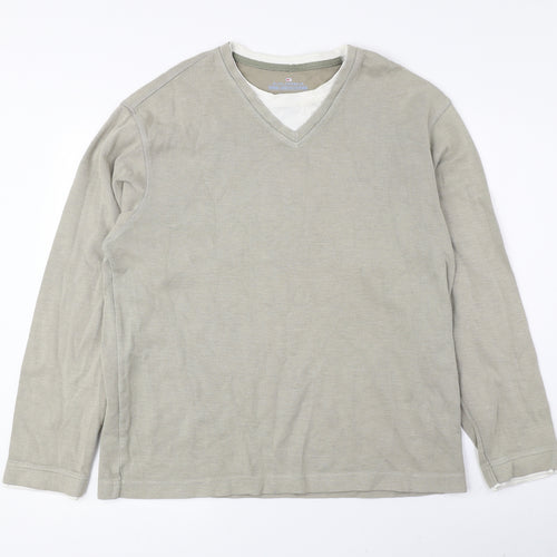 Blue Harbour Mens Green Crew Neck Cotton Pullover Jumper Size S