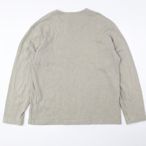 Blue Harbour Mens Green Crew Neck Cotton Pullover Jumper Size S