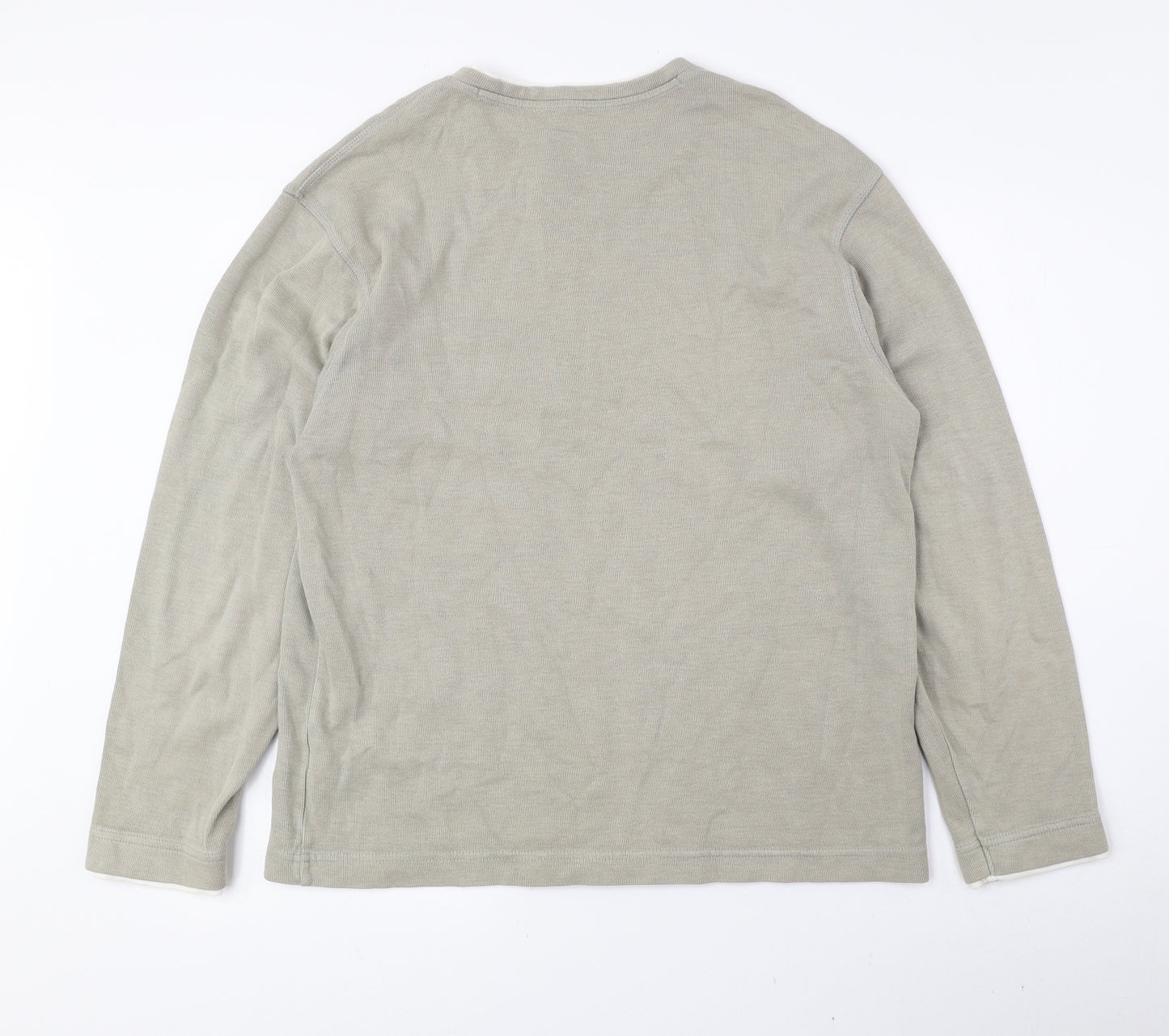 Blue Harbour Mens Green Crew Neck Cotton Pullover Jumper Size S