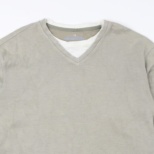Blue Harbour Mens Green Crew Neck Cotton Pullover Jumper Size S