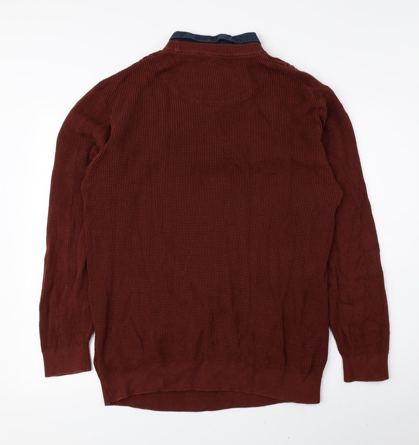 NEXT Mens Red Crew Neck Cotton Pullover Jumper Size L - Jumper Shirt