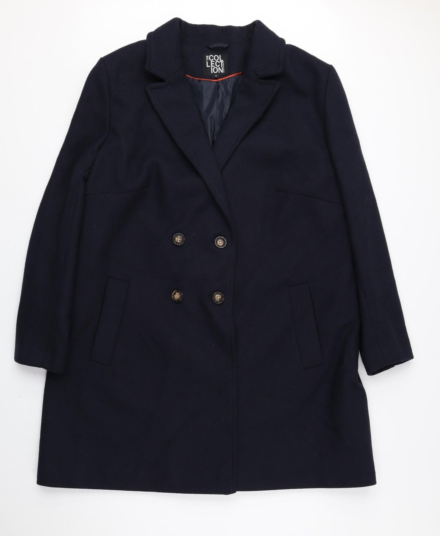Debenhams Womens Blue Pea Coat Coat Size 20 Button