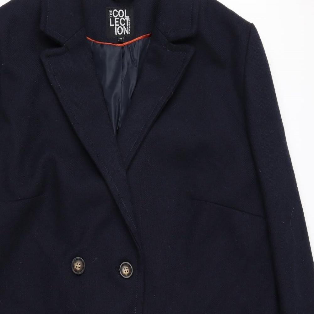 Debenhams Womens Blue Pea Coat Coat Size 20 Button