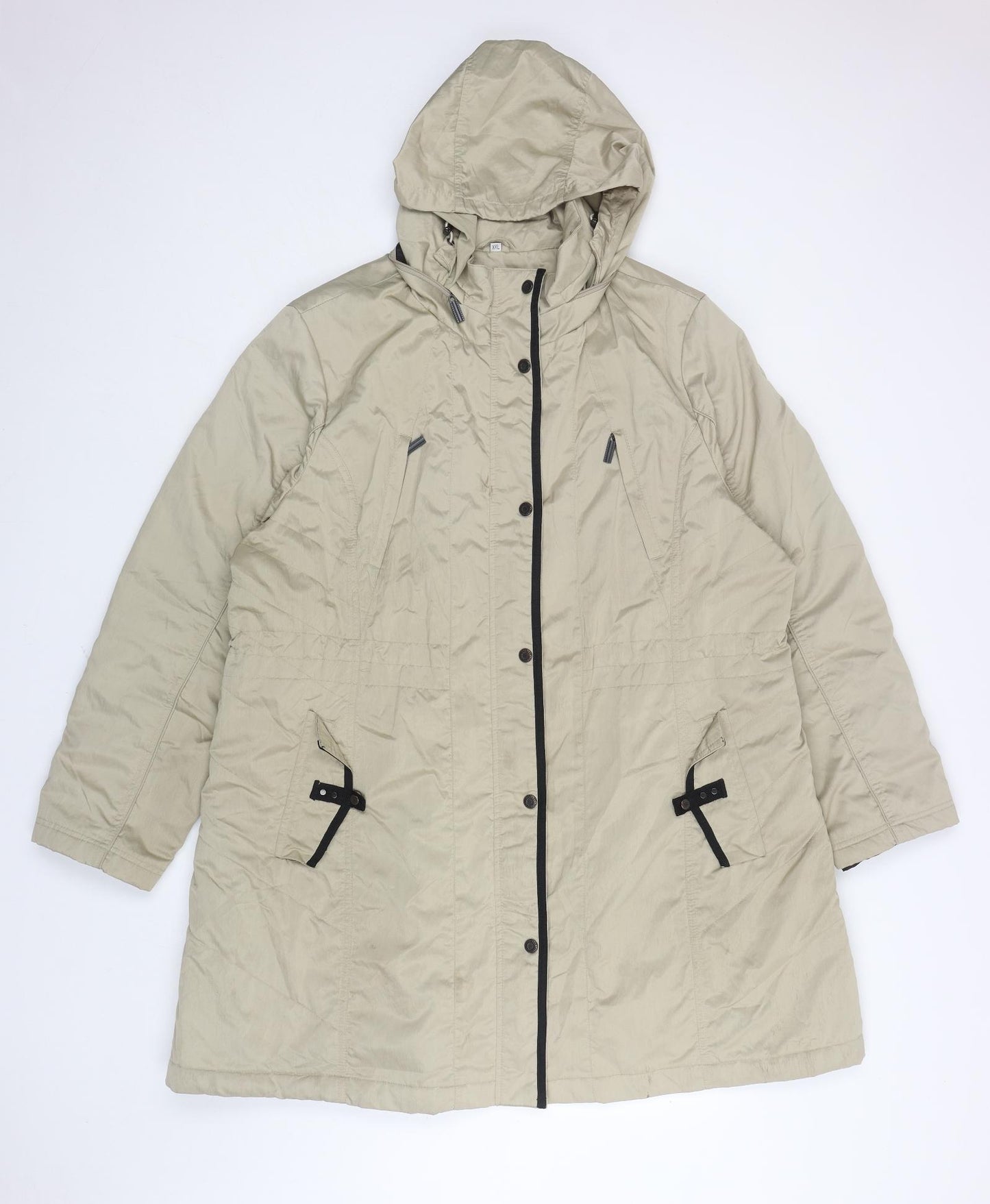 Klass Womens Beige Rain Coat Coat Size 2XL Zip