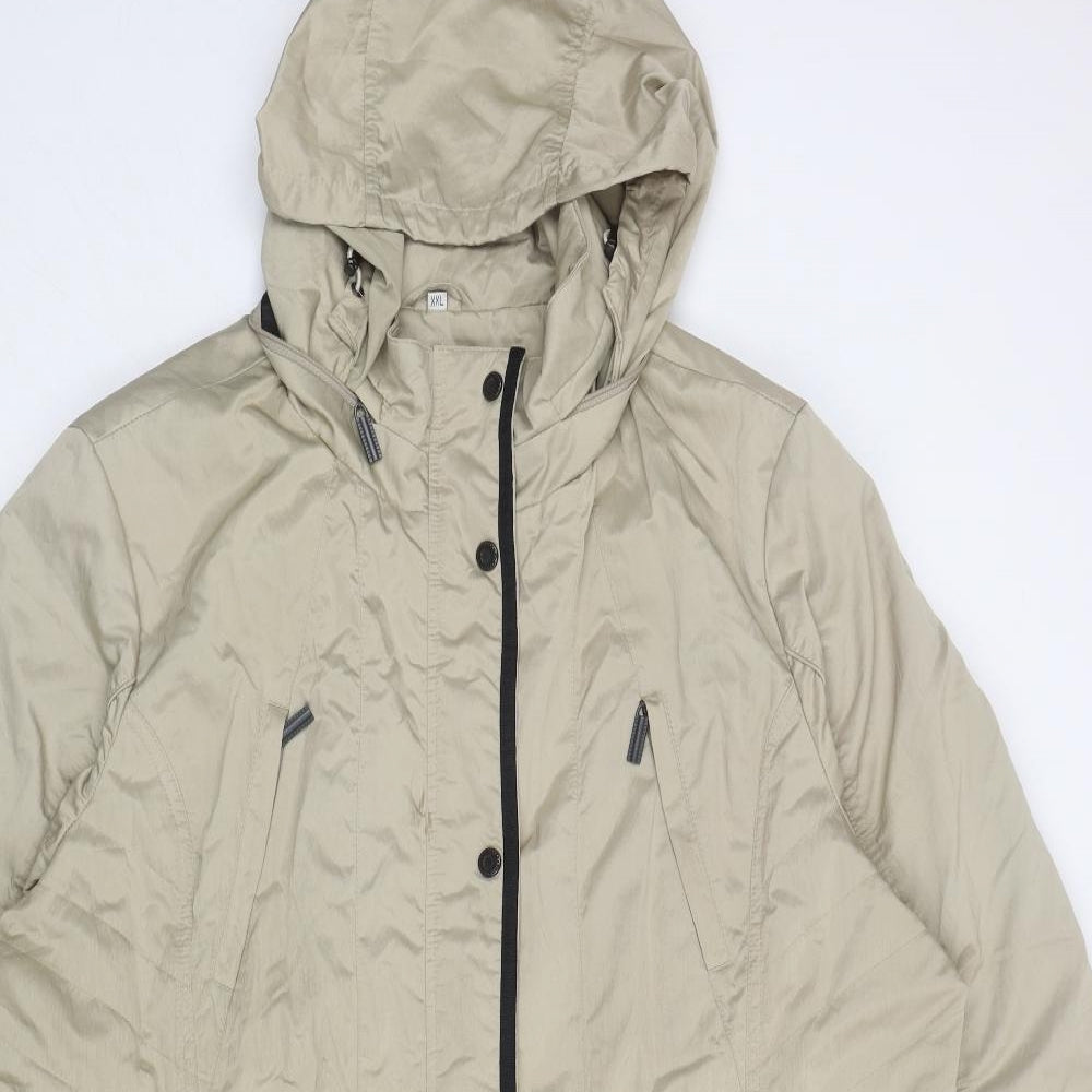 Klass Womens Beige Rain Coat Coat Size 2XL Zip
