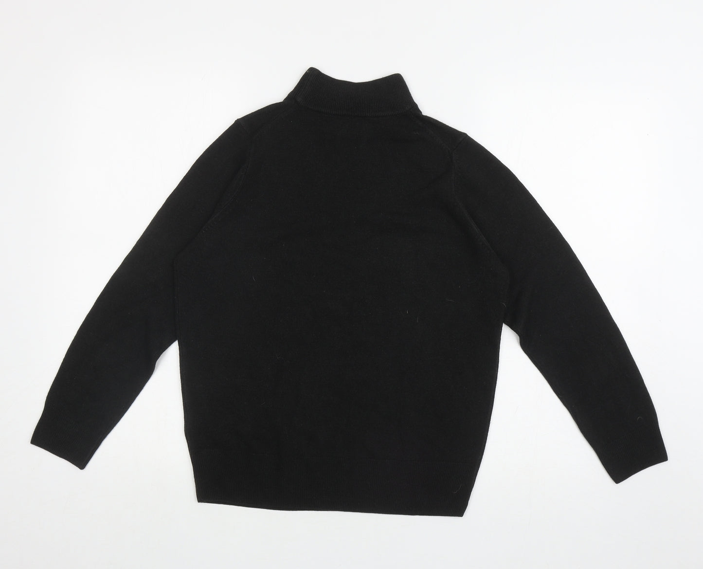 Marks and Spencers Womens Black Mock Neck Acrylic Pullover Jumper Size 12