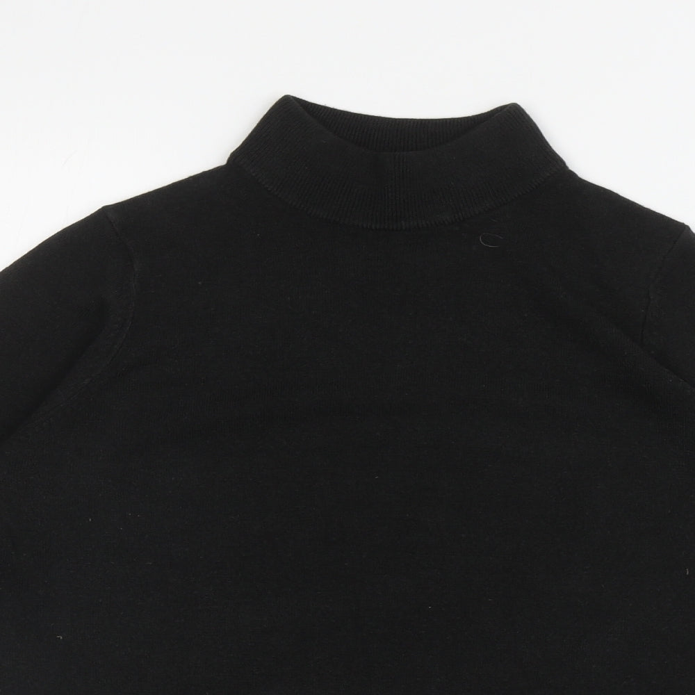 Marks and Spencers Womens Black Mock Neck Acrylic Pullover Jumper Size 12