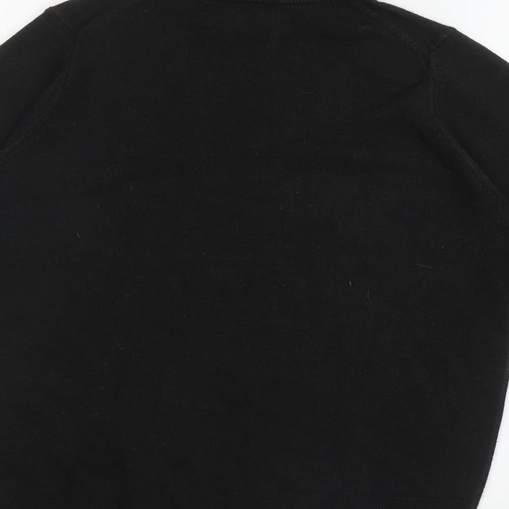 Marks and Spencers Womens Black Mock Neck Acrylic Pullover Jumper Size 12