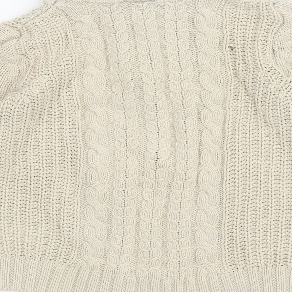 Mini Club Boys Beige Mock Neck Cotton Pullover Jumper Size 5-6 Years Pullover