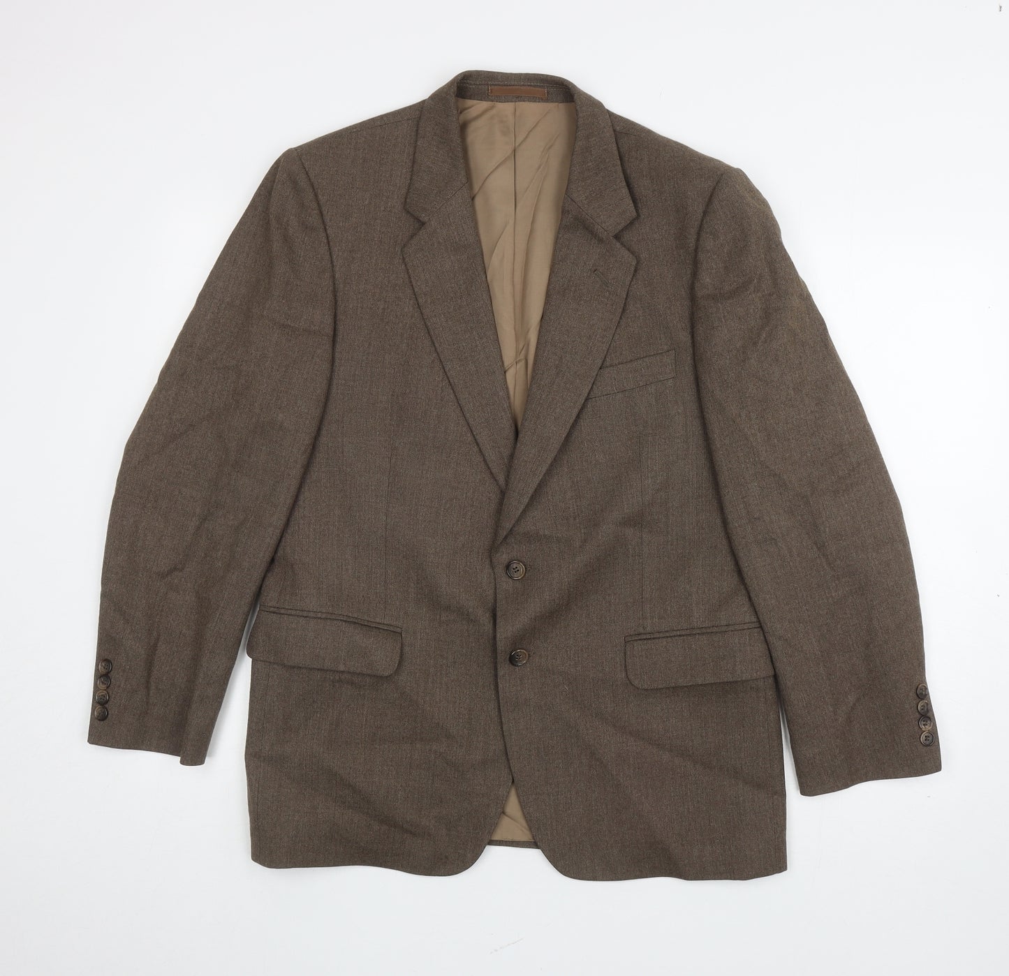 St Michael Mens Brown Wool Jacket Suit Jacket Size L