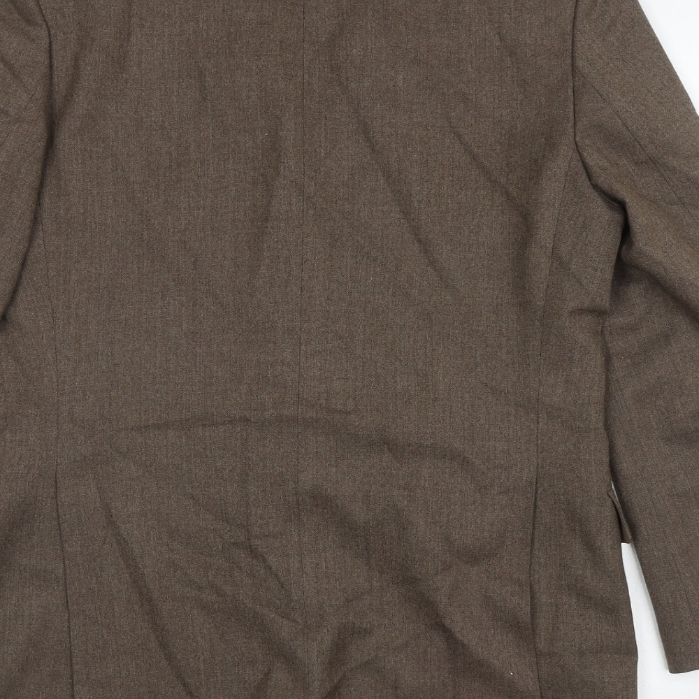 St Michael Mens Brown Wool Jacket Suit Jacket Size L