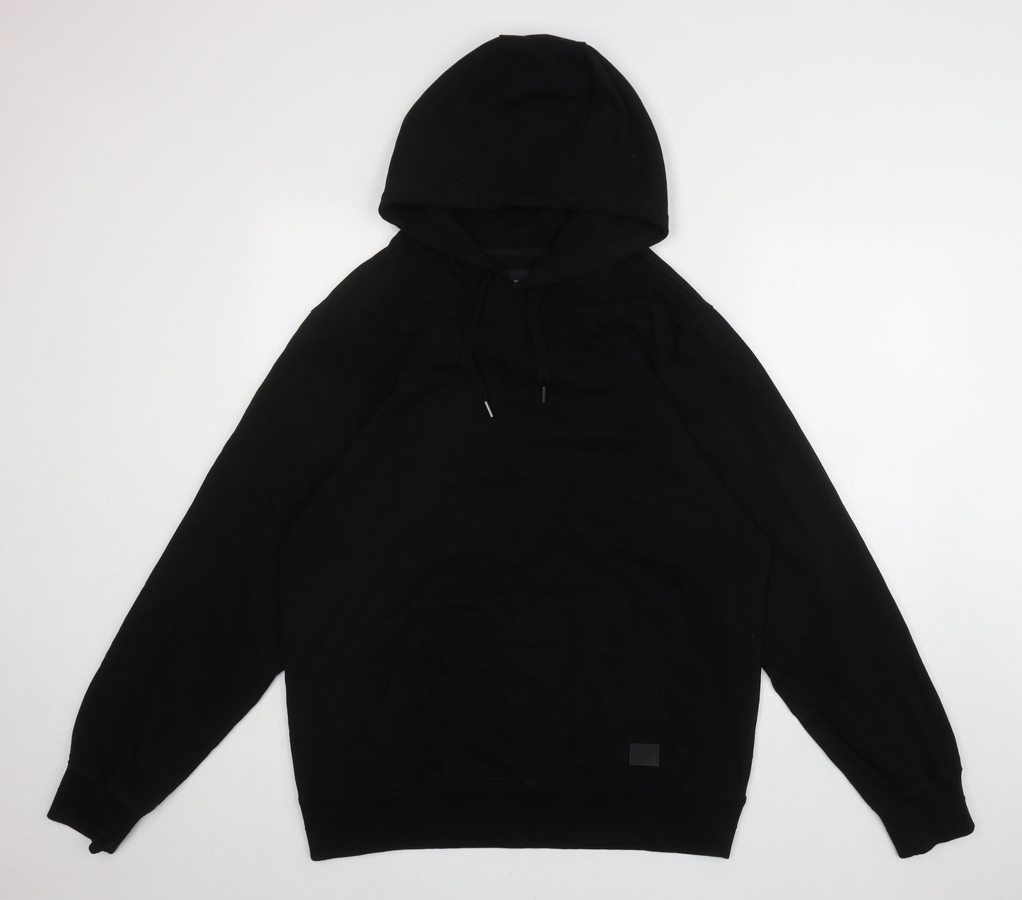 Flannels Mens Black Cotton Pullover Hoodie Size 2XL