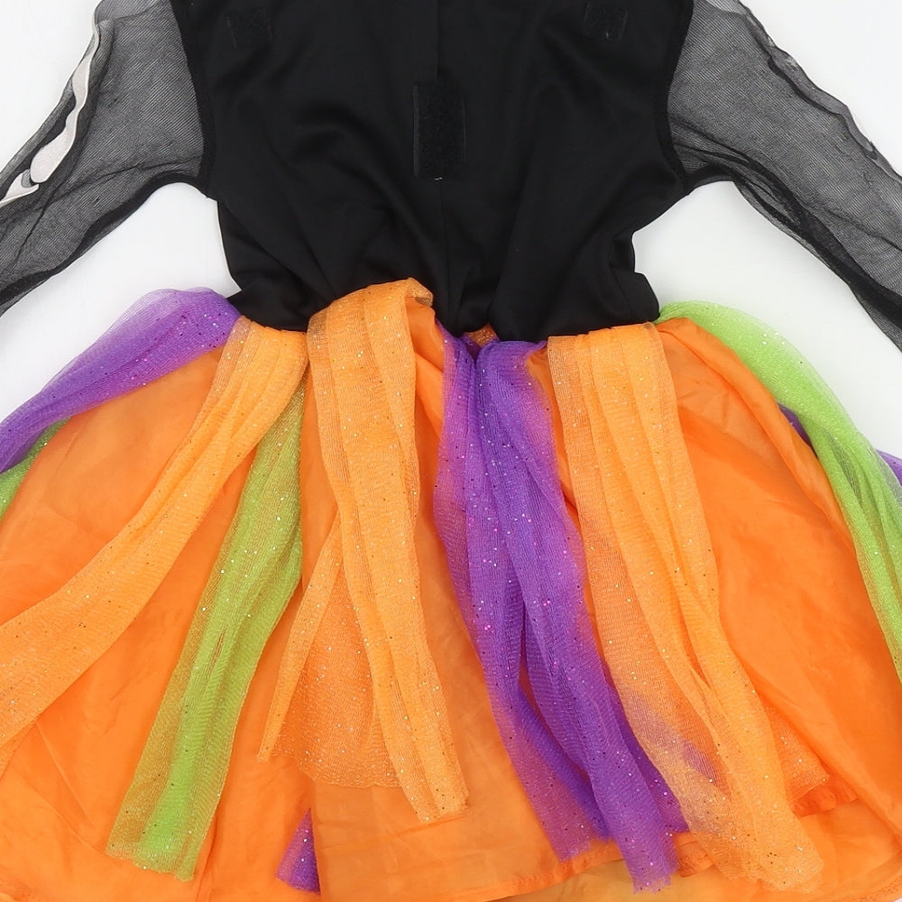 F&F Girls Multicoloured Polyester Ball Gown Size 3-4 Years Round Neck Pullover - Halloween Unicorn