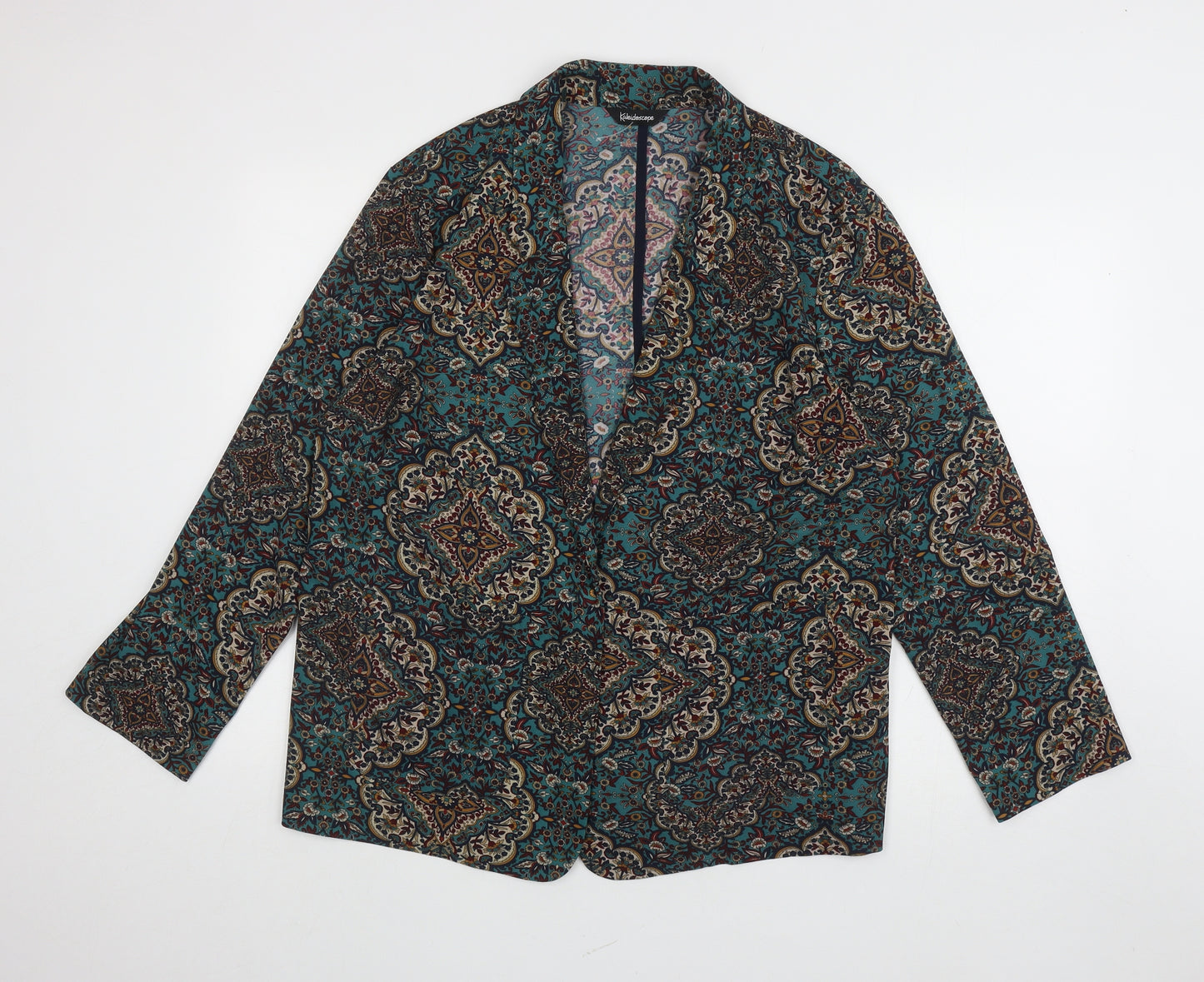 Kaleidoscope Womens Multicoloured Geometric Jacket Blazer Size 20 Button - Shapes
